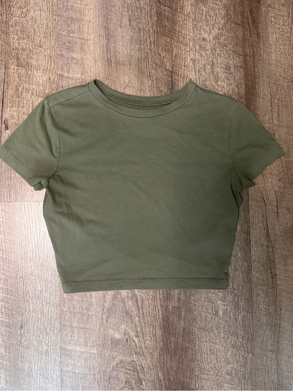 wild fable Olive Green Cropped Crewneck Tee